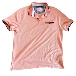 Porter & Ash Men's Orange/Blue Polo.  Modal Blend Fabric.  Size XL